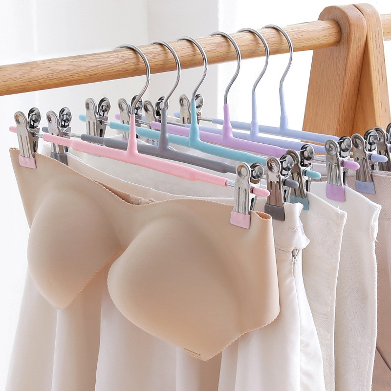 5/10 ks protišmykový stojan na nohavice pre dospelých z nehrdzavejúcej ocele, multifunkčný domáci zaťahovací klip na nohavice, 4 farby