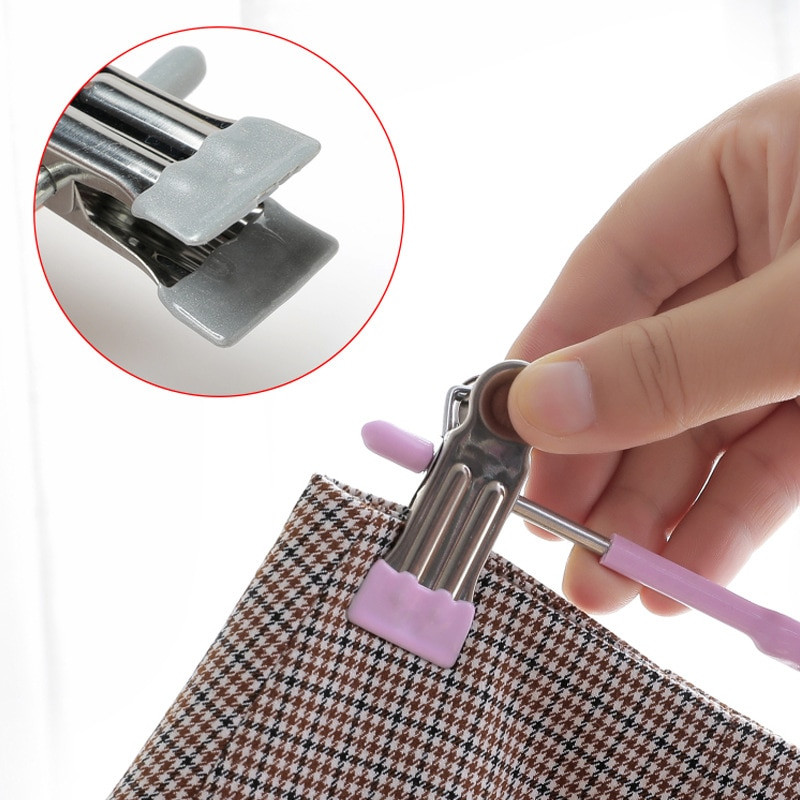 5/10 ks protišmykový stojan na nohavice pre dospelých z nehrdzavejúcej ocele, multifunkčný domáci zaťahovací klip na nohavice, 4 farby