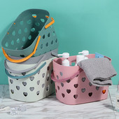 Coș de baie portabil cu design în formă de inimă Coș de depozitare pentru articole de toaletă pentru baie Sac de depozitare pentru fructe și legume