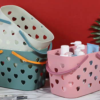 Преносима куха сърцевидна дизайнерска кошница за баня Тоалетни принадлежности за баня Кошница за съхранение Чанта за съхранение на плодове и зеленчуци