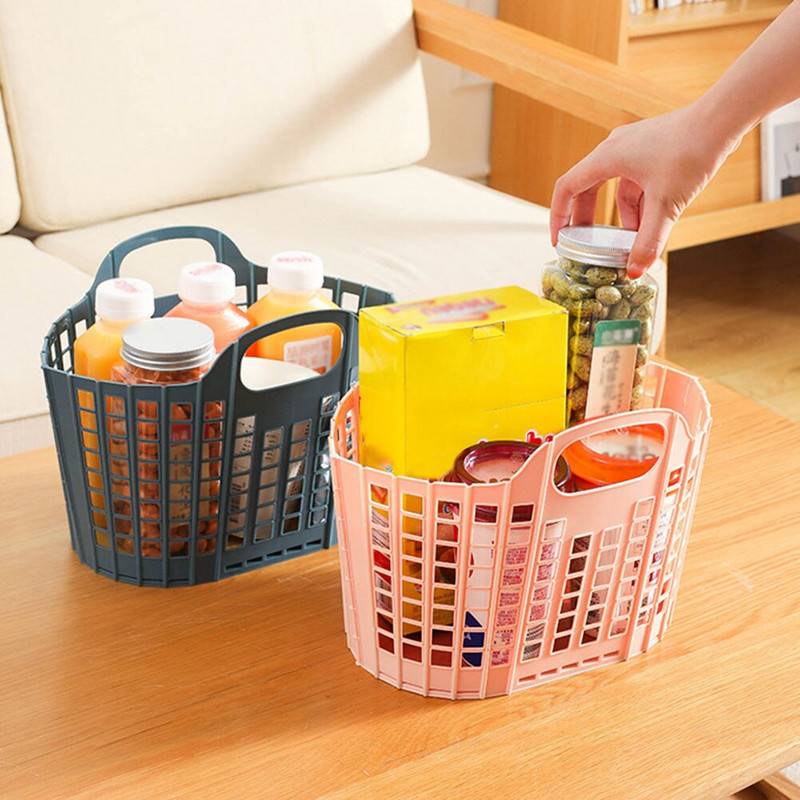 Nový skladací nákupný košík, kúpeľňový sprchovací košík, plastový košík s rukoväťou, prenosný dutý dizajn, skladací sprchový organizér