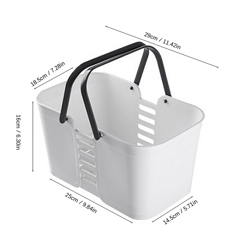Nešiojama dušo dėžė tuščiavidurė plastikinė skalbinių laikymo krepšelis su rankena tualeto reikmenimis