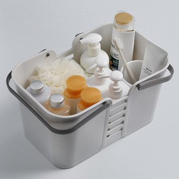 Домашна кошница за съхранение Преносима пластмасова кошница за съхранение Кошница за съхранение на баня Квадратна кошница за баня за баня