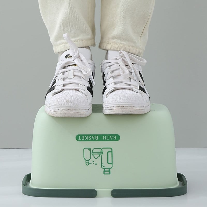 Kúpeľňový košík s rukoväťou, dutý odtok, úložný priestor do sprchy