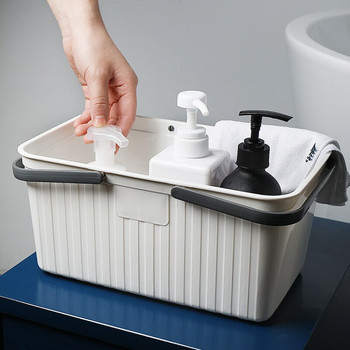 Обикновена пластмасова ръчна дренажна кошница за вана Баня Разни принадлежности за пране Кошница за съхранение Кухня Съхранение на дребни вещи