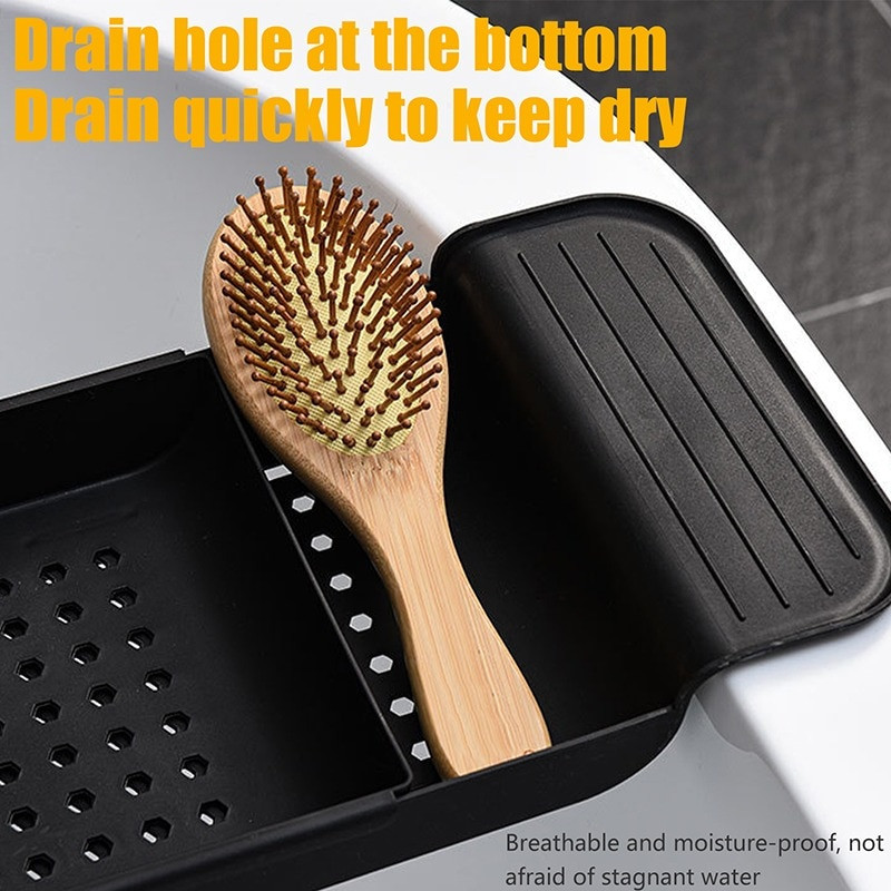 Vonios padėklas laikymo lentyna kubilas Daugiafunkcis rankšluosčių laikiklis Ištraukiama vonios lentyna vonios kambaryje Vonios priedai