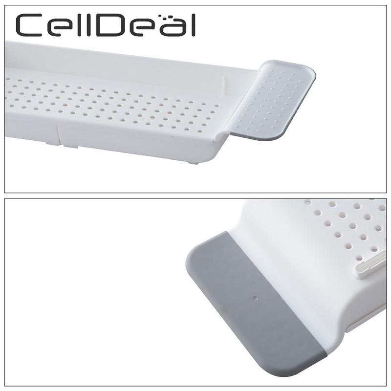 Ištraukiama vonios lentyna Vonios vonios padėklas Dušo kambarys Vonios vonios stovas Daugiafunkcinis rankšluosčių muilo laikiklis šampūno laikiklis namų reikmenys