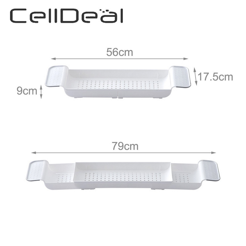 Ištraukiama vonios lentyna Vonios vonios padėklas Dušo kambarys Vonios vonios stovas Daugiafunkcinis rankšluosčių muilo laikiklis šampūno laikiklis namų reikmenys