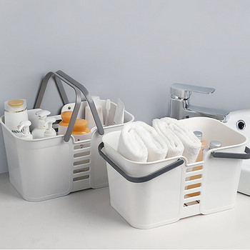 Преносим душ Caddy Кошница Дръжка Пластмасови измиващи тоалетни принадлежности Кутия за съхранение на дрехи за баня Колеж Общежитие Стая Кухня