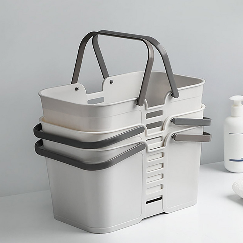 Prenosný sprchový kôš s rukoväťou z plastu, umývací box na toaletné potreby, úložný box na oblečenie do kúpeľne, vysokoškolská internátna izba, kuchyňa