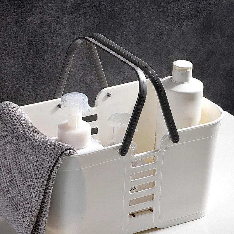 Prenosný sprchový kôš s rukoväťou z plastu, umývací box na toaletné potreby, úložný box na oblečenie do kúpeľne, vysokoškolská internátna izba, kuchyňa