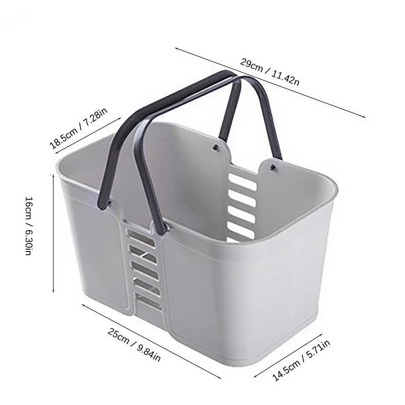 Prenosný sprchový kôš s rukoväťou z plastu, umývací box na toaletné potreby, úložný box na oblečenie do kúpeľne, vysokoškolská internátna izba, kuchyňa