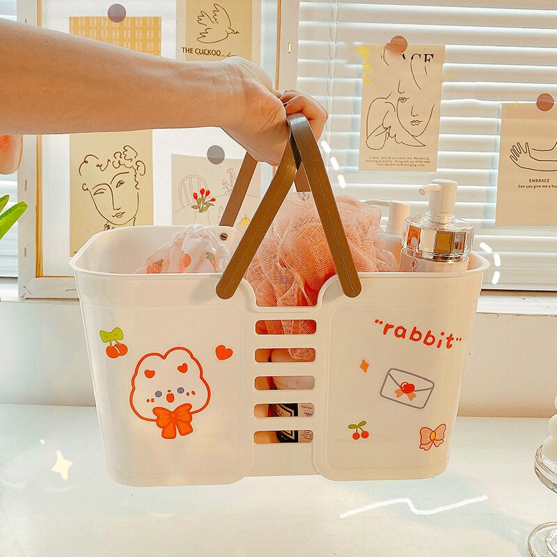 Hordozható fürdőkosár Diákfürdő kosár Női hálóterem Fürdőszoba kellékek Műanyag kád kis kosár Mosótartó tárolódoboz