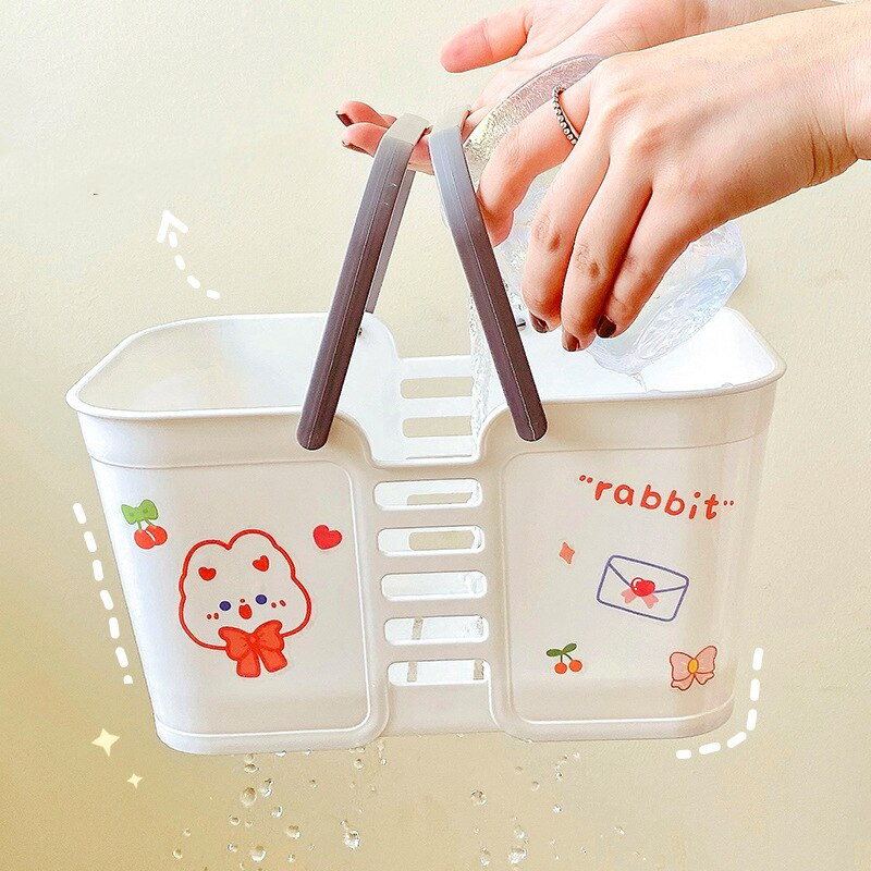 Hordozható fürdőkosár Diákfürdő kosár Női hálóterem Fürdőszoba kellékek Műanyag kád kis kosár Mosótartó tárolódoboz