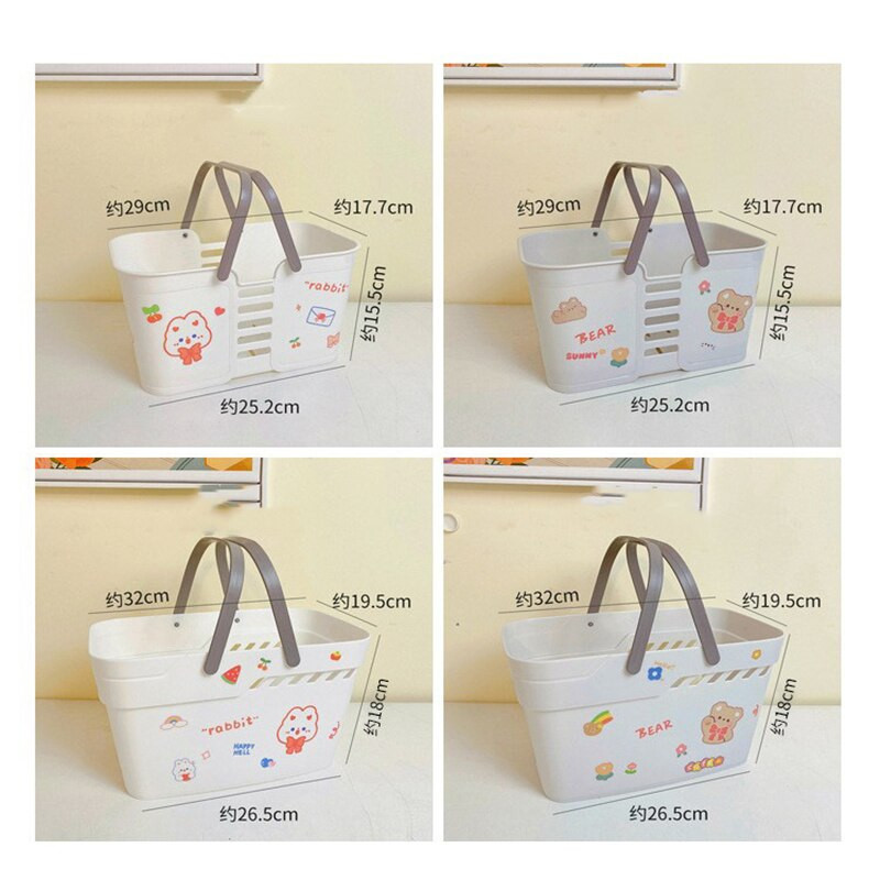 Hordozható fürdőkosár Diákfürdő kosár Női hálóterem Fürdőszoba kellékek Műanyag kád kis kosár Mosótartó tárolódoboz