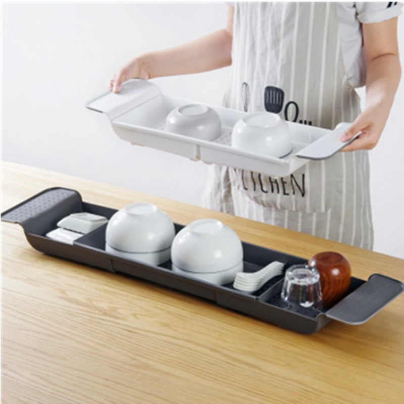 1 vnt ištraukiamas vonios laikymo stovas vonios padėklas lentyna vonia Daugiafunkcinis vonios įrankio rankšluosčių virtuvės kriauklės kanalizacijos laikiklis