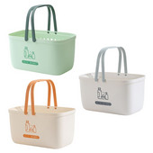 Coș de baie cu mâner pentru depozitare cu golire de scurgere Suport organizator de duș pentru acasă, baie, bucătărie, cămară, șampon, gustări LX0D