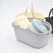 Prenosný kôš na kúpeľ s dutým dnom a rukoväťou zo sieťoviny, plastový sprchový úložný kôš na umývanie riadu, domáci organizér do kúpeľne