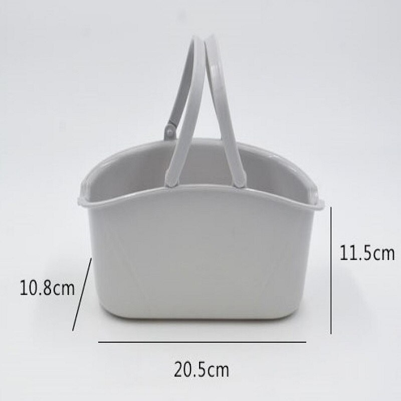 Prenosný kôš na kúpeľ s dutým dnom a rukoväťou zo sieťoviny, plastový sprchový úložný kôš na umývanie riadu, domáci organizér do kúpeľne