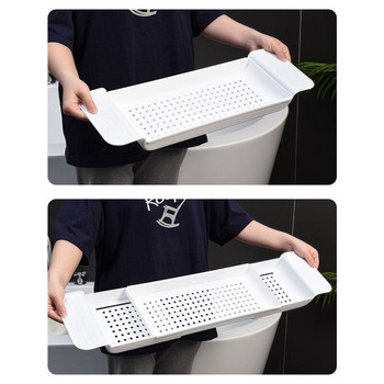 Прибираща се поставка за съхранение на вана Рафт за поднос за вана Вана Инструменти за баня Поставка за съхранение на кърпи Поставка за оттичане на кухненска мивка