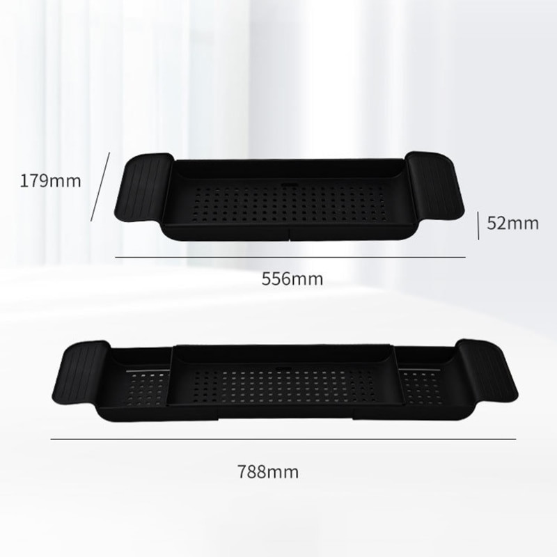 Suport de depozitare retractabil pentru cadă de baie Raft pentru tavă pentru cadă Instrumente pentru baie Suport de depozitare pentru prosoape Suport de scurgere pentru chiuveta de bucătărie