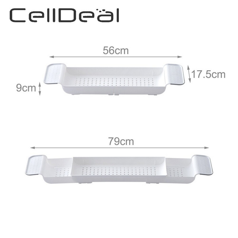 Ištraukiama vonios lentyna Vonios vonios padėklas Dušo kambarys Vonios vonios stovas Daugiafunkcinis rankšluosčių muilo laikiklis šampūno laikiklis namų reikmenys