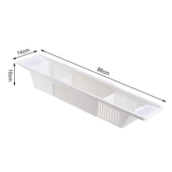 Μπανιέρα Caddy Tray Καλάθι Πτυσσόμενος βραχίονας αποθήκευσης μπάνιου Στήριγμα αποστράγγισης Ράφι ράφι μπάνιου Organizer παιχνιδιών για μπάνιο