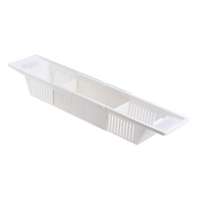 Vaňový Caddy Tray Basket Lock Výsuvný multifunkčný úložný držiak do kúpeľne Odtokový regál Stojan na hračky do kúpeľne Organizér do kúpeľne