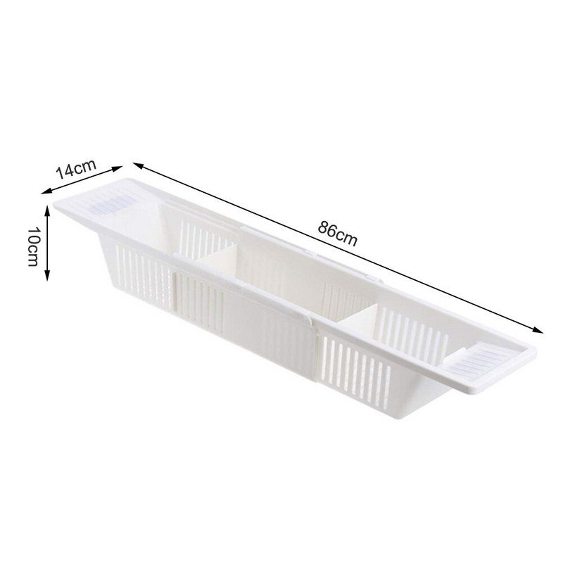 Vaňový Caddy Tray Basket Lock Výsuvný multifunkčný úložný držiak do kúpeľne Odtokový regál Stojan na hračky do kúpeľne Organizér do kúpeľne