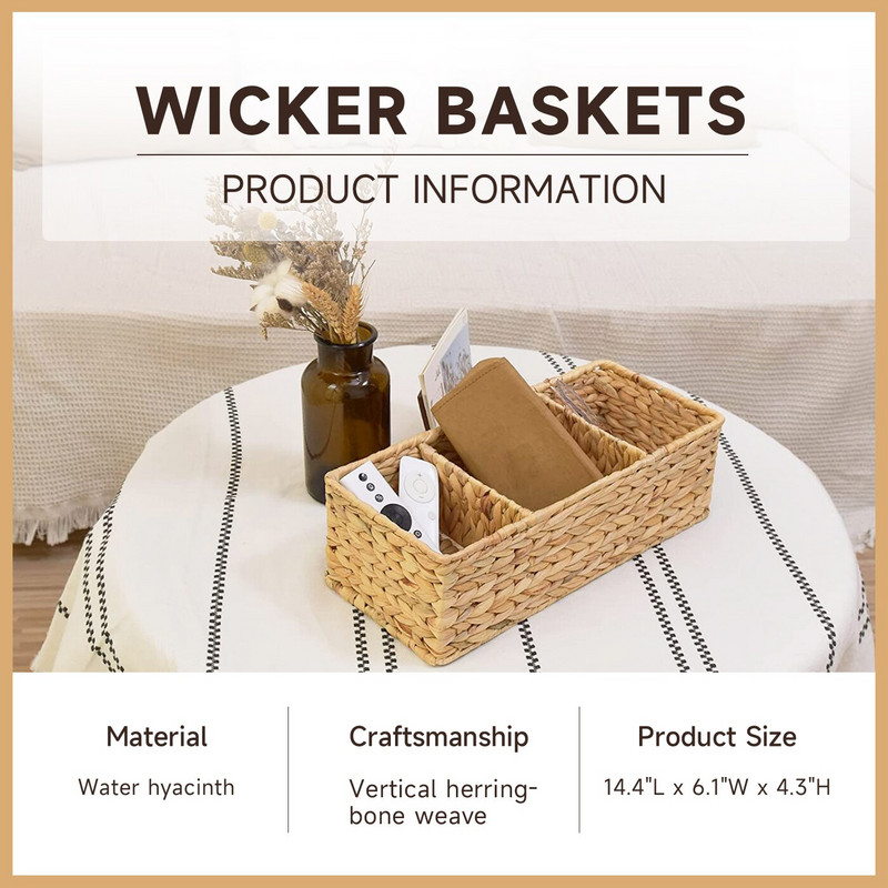 Καλάθι μπάνιου 3 τμημάτων Ψάθινα καλάθια για ράφια Seagrass καλάθι δεξαμενής τουαλέτας 3 τμημάτων Χειροποίητα υφαντά καλάθια αποθήκευσης Μαντηλάκια