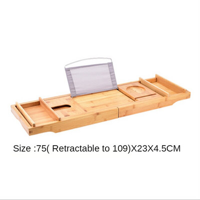 Stalak za odlaganje za kadu od bambusa Nosač za kadu na uvlačenje Višenamjenska polica za kadu Stalak za računala za Ipad Kada za kupanje Kupaonski tuš Caddy