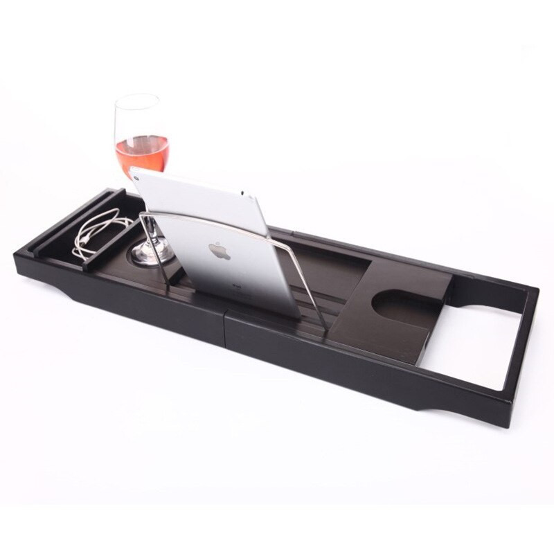 Bambuko vonios laikiklis Ištraukiamas vonios laikiklis Daugiafunkcinis vonios lentyna Ipad Kompiuterio stovas Vonia Vonios Dušo kabina