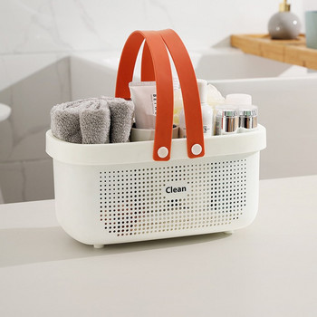 Преносима кошница за душ Caddy Пластмасов органайзер Чанта за съхранение с дръжки Чанта за тоалетни принадлежности Кутия за боклук за баня Кухня Общежитие