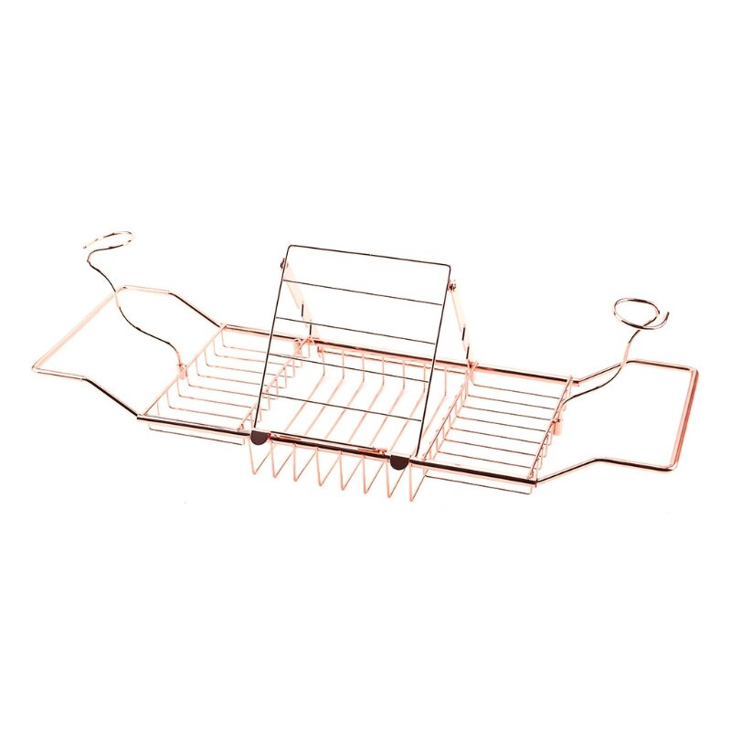 Daugiafunkcinis metalinis teleskopinis vonios stovas, neslystantis ištraukiamas vyno taurės knygų laikiklis Vonios dėklo padėklas dušas