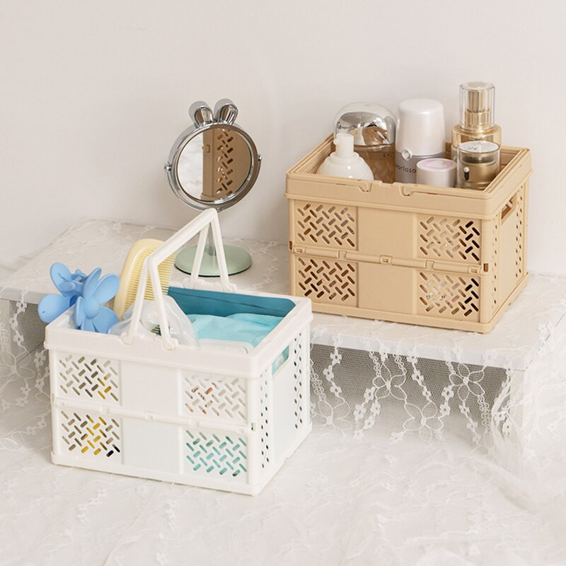 Prenosný skladací plastový košík do kúpeľa, kozmetický sprchový gél, úložný priestor, kúpeľňový organizér, malý prepravný košík Kawaii