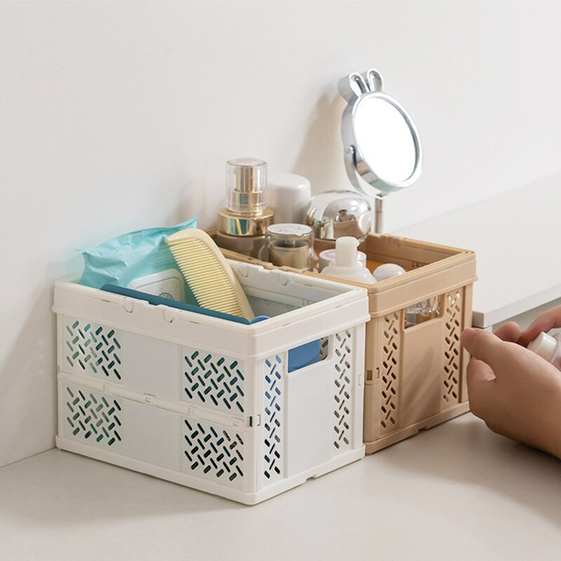 Prenosný skladací plastový košík do kúpeľa, kozmetický sprchový gél, úložný priestor, kúpeľňový organizér, malý prepravný košík Kawaii