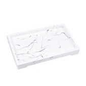 Štvorcový živicový hotelový protišmykový úložný držiak, mramorová textúra, šperkovnica, kozmetický kúpeľňový zásobník, vodotesný, s veľkou kapacitou