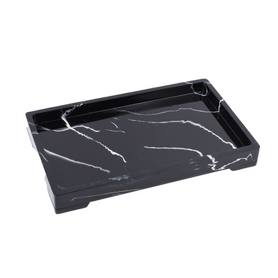 Štvorcový živicový hotelový protišmykový úložný držiak, mramorová textúra, šperkovnica, kozmetický kúpeľňový zásobník, vodotesný, s veľkou kapacitou