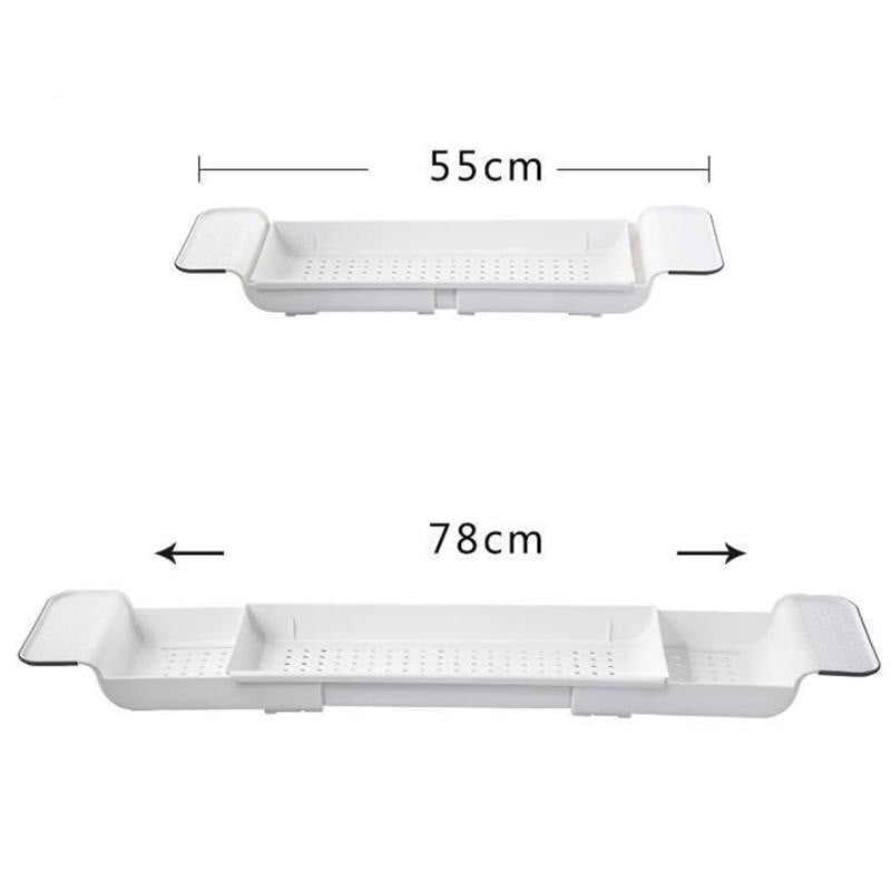 Odtoková škálovateľná vaňová miska, vaňová miska s koľajnicami, ideálny sprchový organizér do kúpeľne