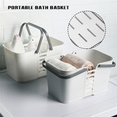 Cel mai nou coș portabil din plastic pentru baie și duș, toc de curățare cu mânere, coș de depozitare pentru economisirea spațiului în baie