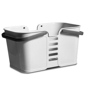 Най-новата пластмасова преносима кошница за къпане, вана и душ Почистваща чанта с дръжки Кошница за съхранение за спестяване на място в банята
