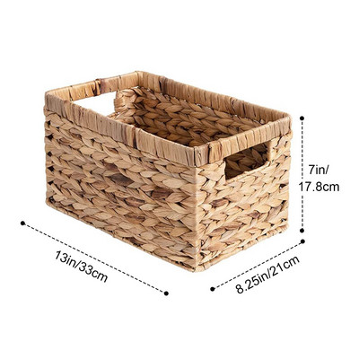 Аксесоари за баня Органайзер Кошници за съхранение Воден зюмбюл Козметичен грим Плетени дървени дръжки Ръчно плетен кухненски органайзер