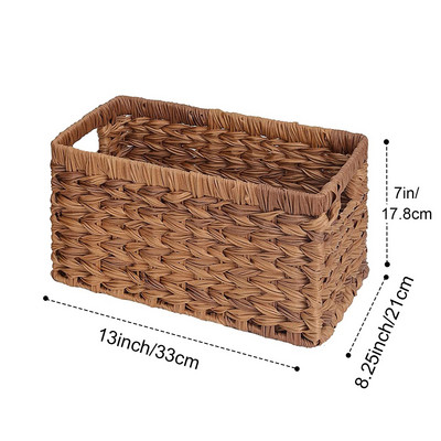 Аксесоари за баня Органайзер Кошници за съхранение Воден зюмбюл Козметичен грим Плетени дървени дръжки Ръчно плетен кухненски органайзер