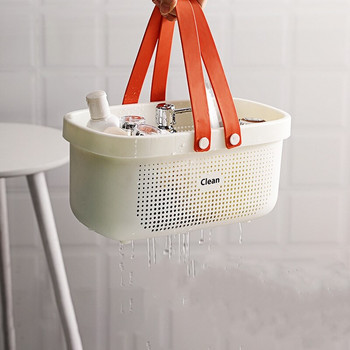 Кошница за дреболии за баня Преносима пластмасова кошница за сортиране на пране Мръсни кърпи Съхранение на душ гел Кухня Органайзер за всекидневна