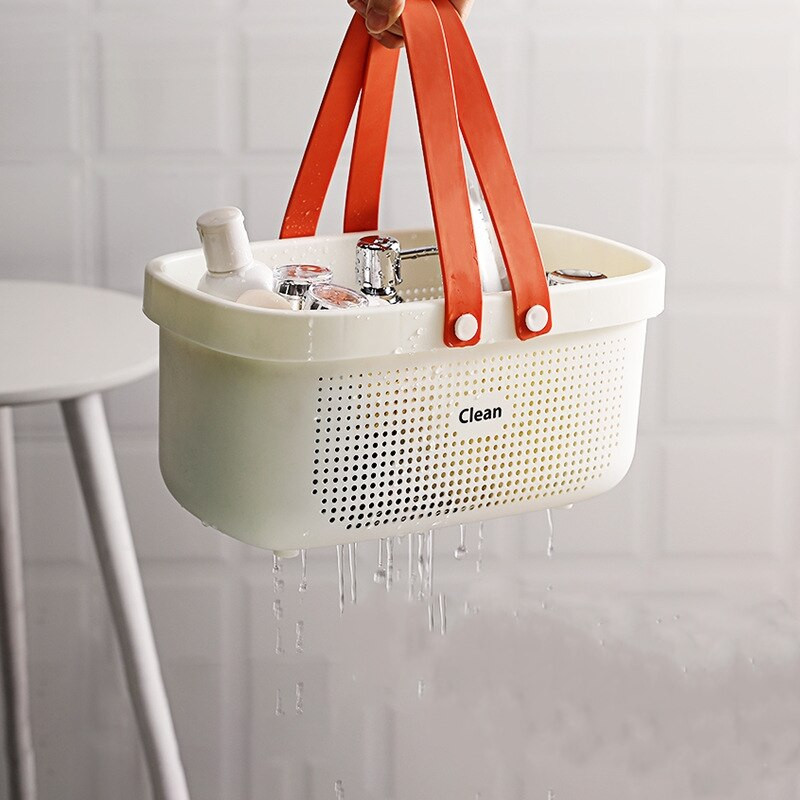 Coș pentru articole diverse pentru baie Coș portabil din plastic pentru rufe Coș de sortare cârpe murdare Depozitare gel de duș Organizator de bucătărie pentru sufragerie