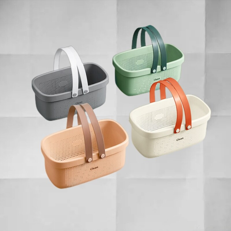 Coș pentru articole diverse pentru baie Coș portabil din plastic pentru rufe Coș de sortare cârpe murdare Depozitare gel de duș Organizator de bucătărie pentru sufragerie