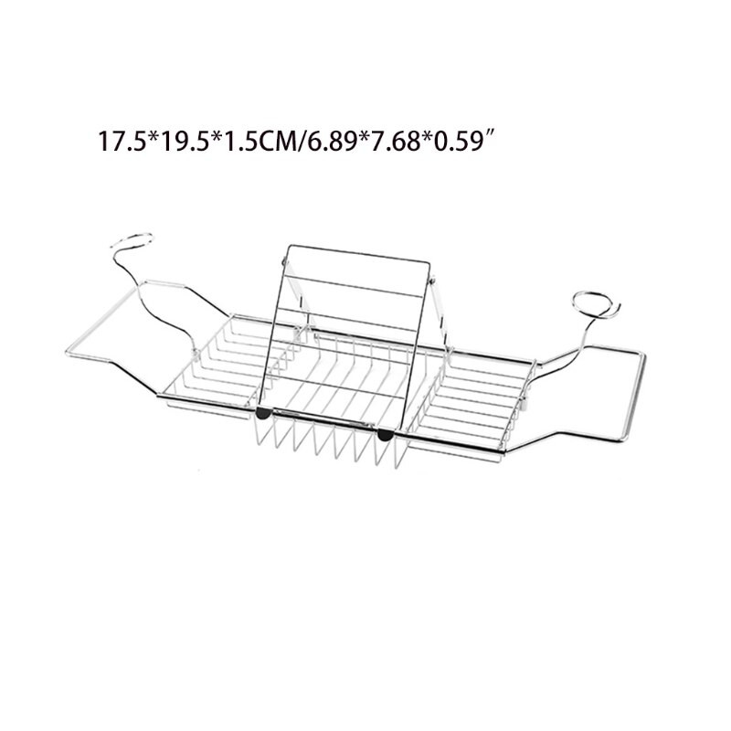 Kovový teleskopický stojan na vaňu, protišmykový, zasúvateľný držiak na poháre na víno, držiak na knihy, kúpeľňový stojan na tácky, organizér do sprchy N2UC