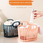Skladací nákupný košík, prenosný kúpeľňový sprchový košík s rukoväťou, organizér do sprchy, odolný dutý dizajn, úložné potreby