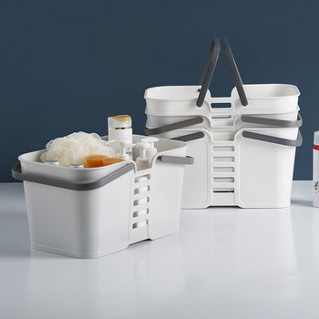 Нова кошница Преносима кутия за съхранение Пластмасов органайзер за баня и място за съхранение Квадратна кошница за баня Кутия за съхранение на различни предмети