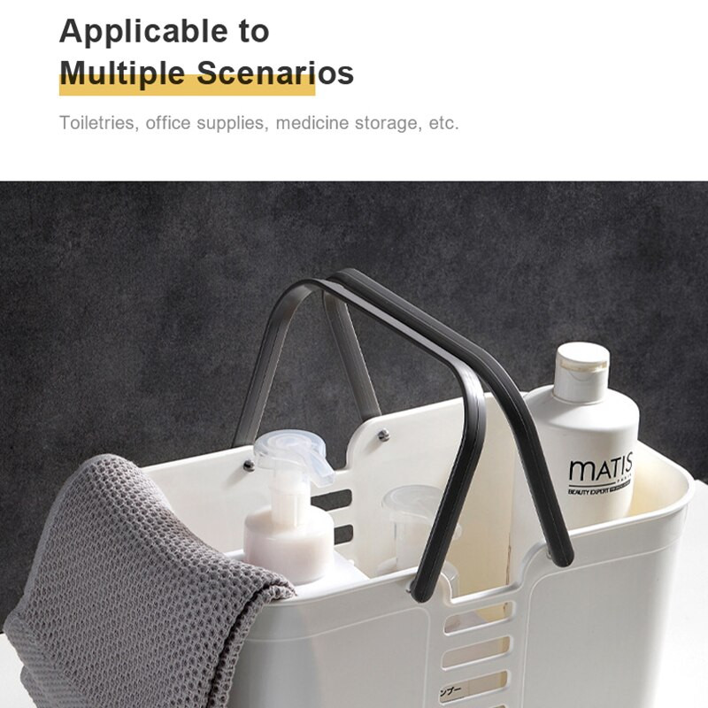 Nový prenosný úložný box do kúpeľne, plastový organizér do kúpeľne a úložný box, štvorcový kúpeľňový kôš, úložný box na rôzne veci
